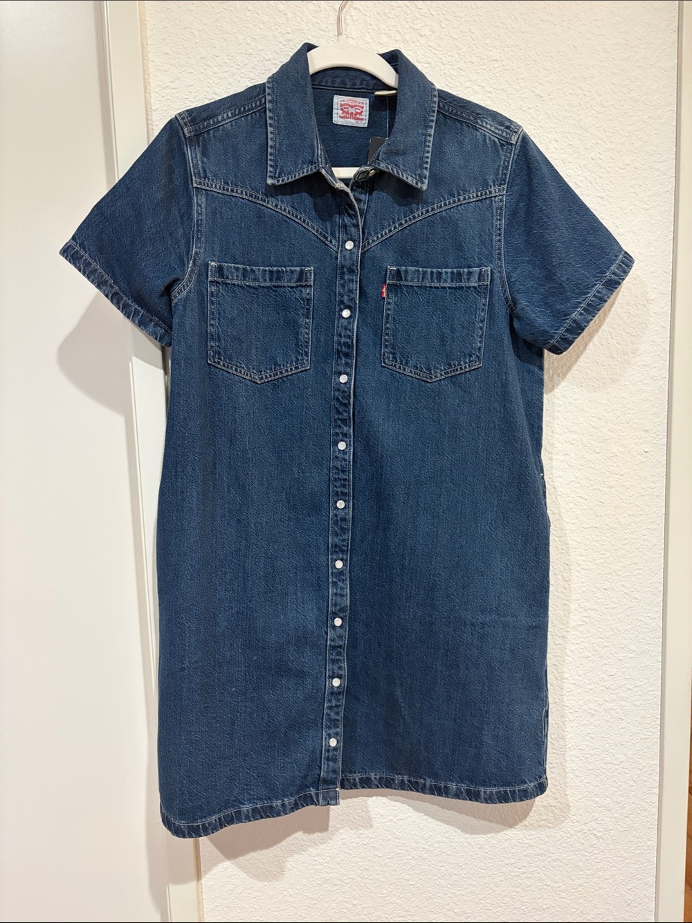 Levi's Dark Blue Short-Sleeve Denim Dress